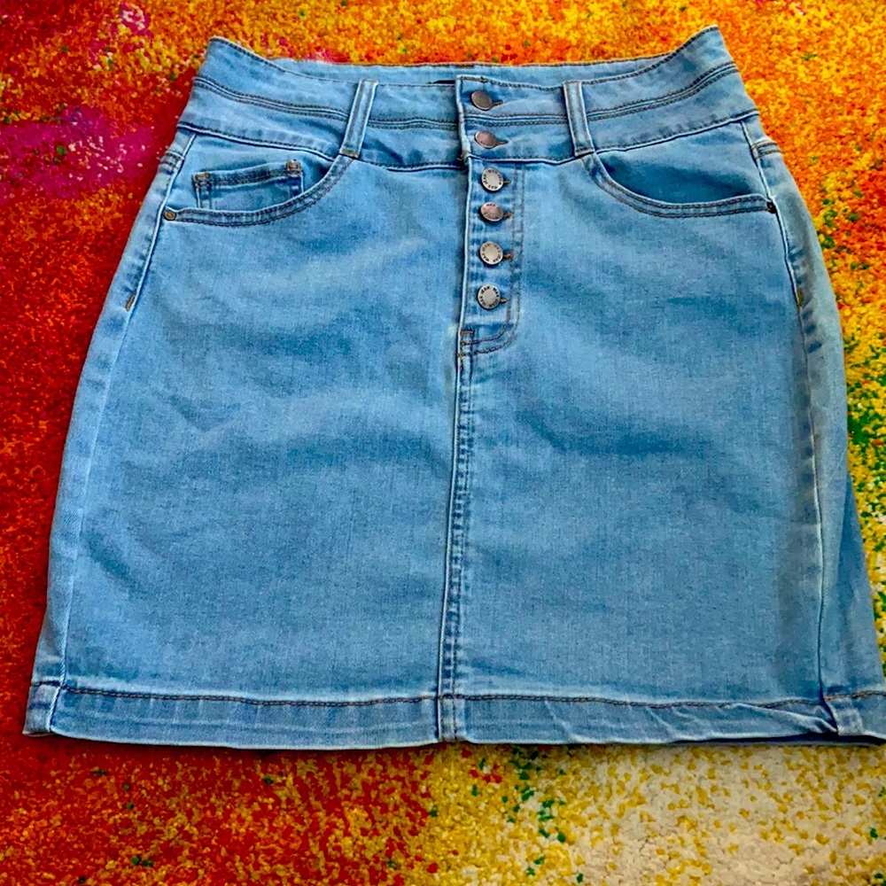 Wax Jean Highwaisted Jean Skirt